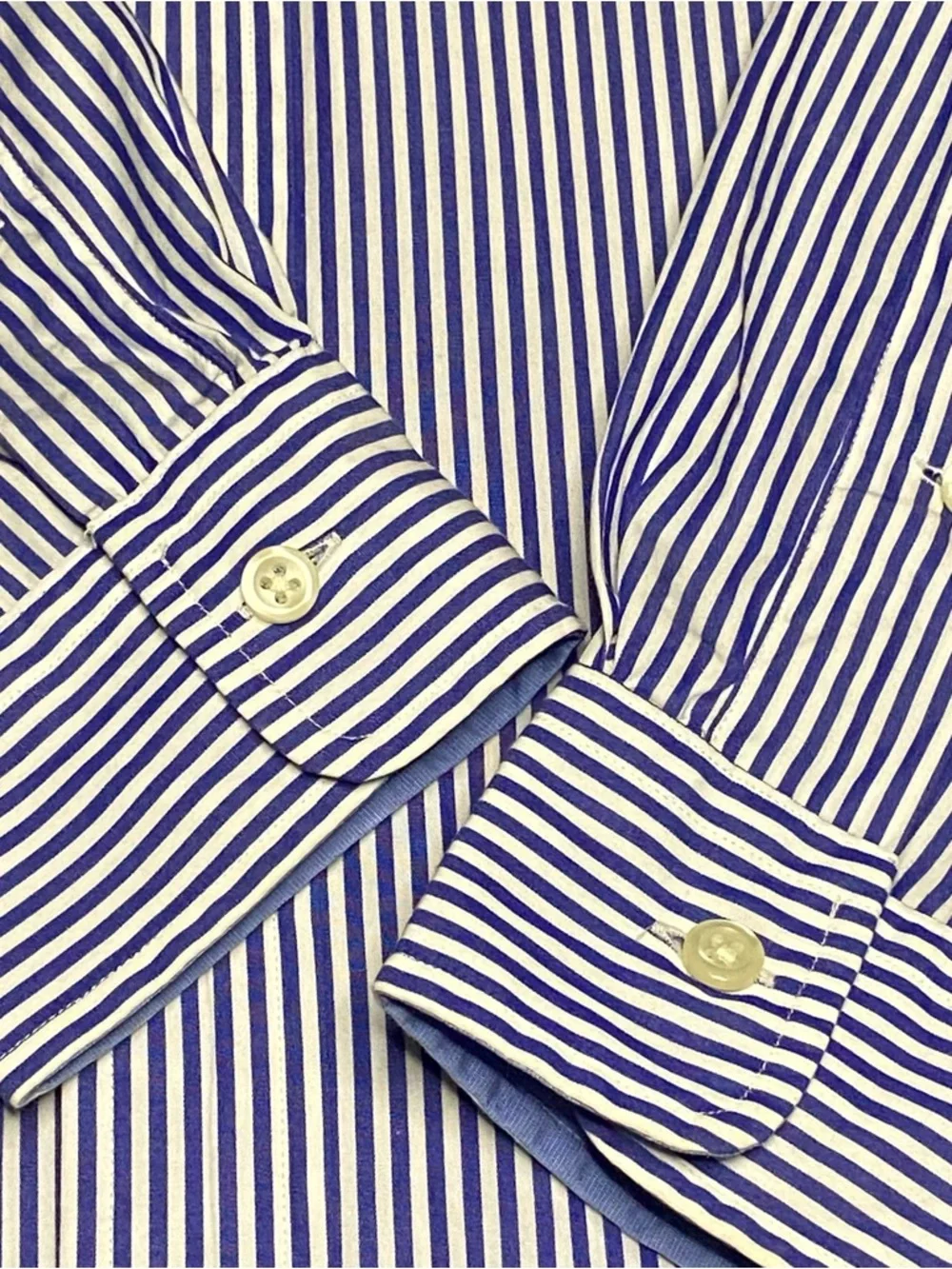 Ralph Lauren Striped Button Down Shirt Men Small Blue White Long Sleeve Preppy - Picture 8 of 10